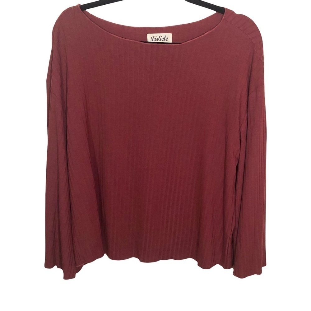 3/$25 🙌🏼 Listicle Oversized Ribbed Long Sleeve with Flare Sleeves XS